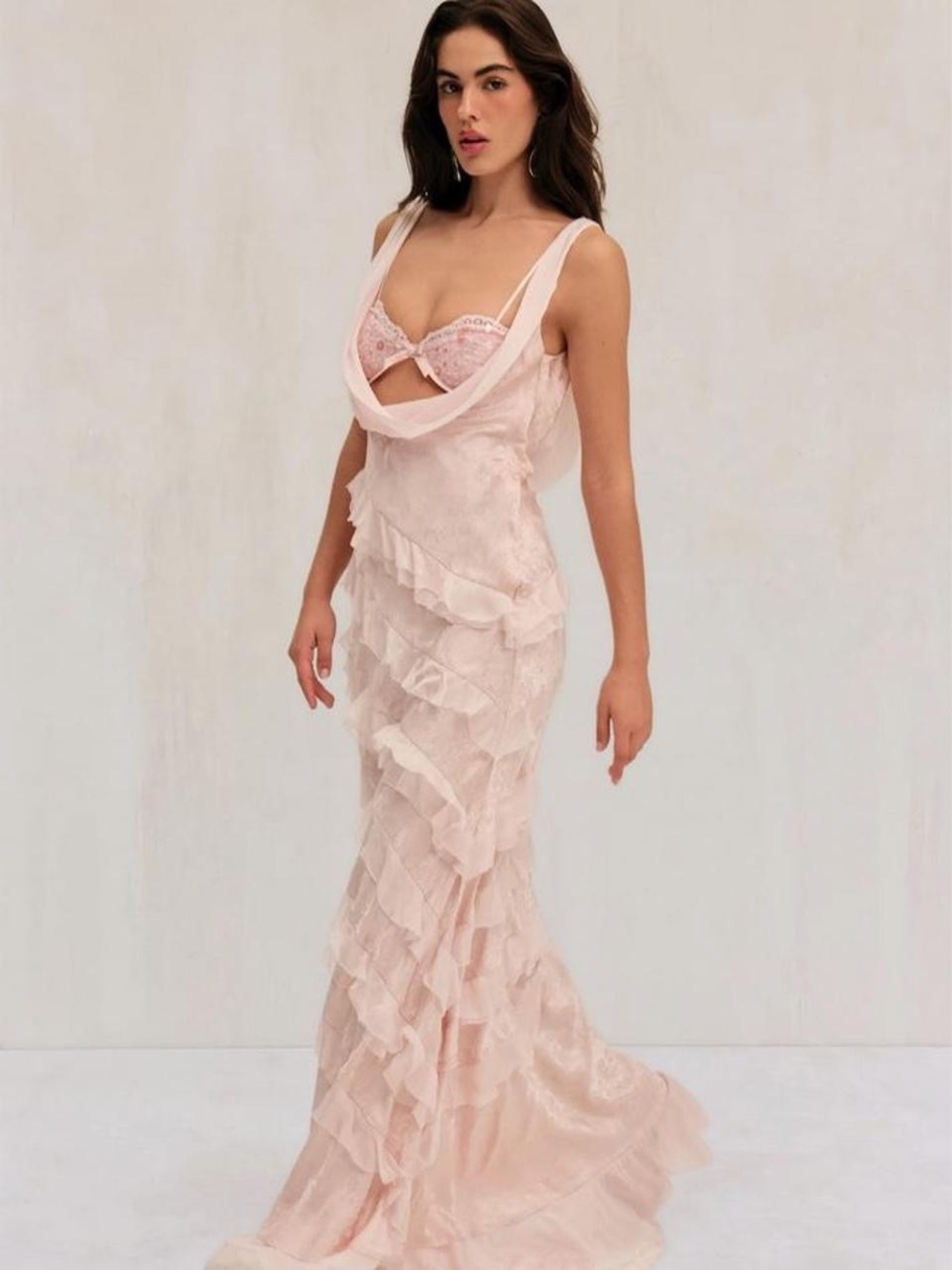 RARE For Love & Lemons Florence Silk Gown Pink 🌸 BNWT Size Small